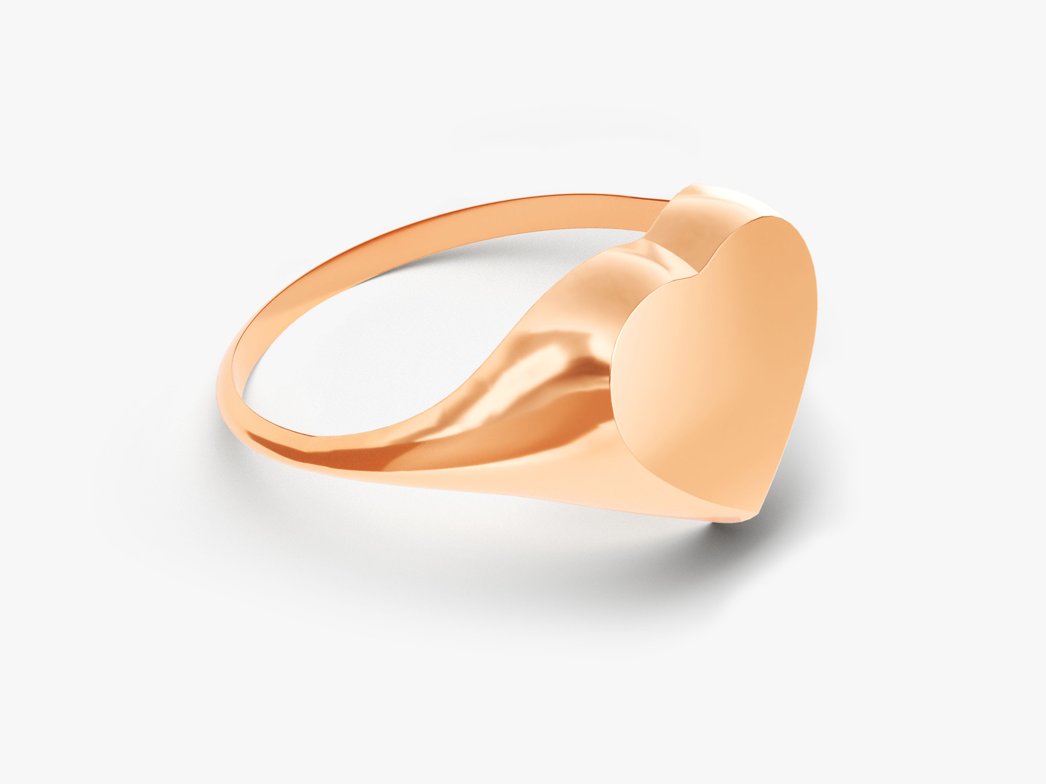 Rose gold heart signet ring for jewelry collection