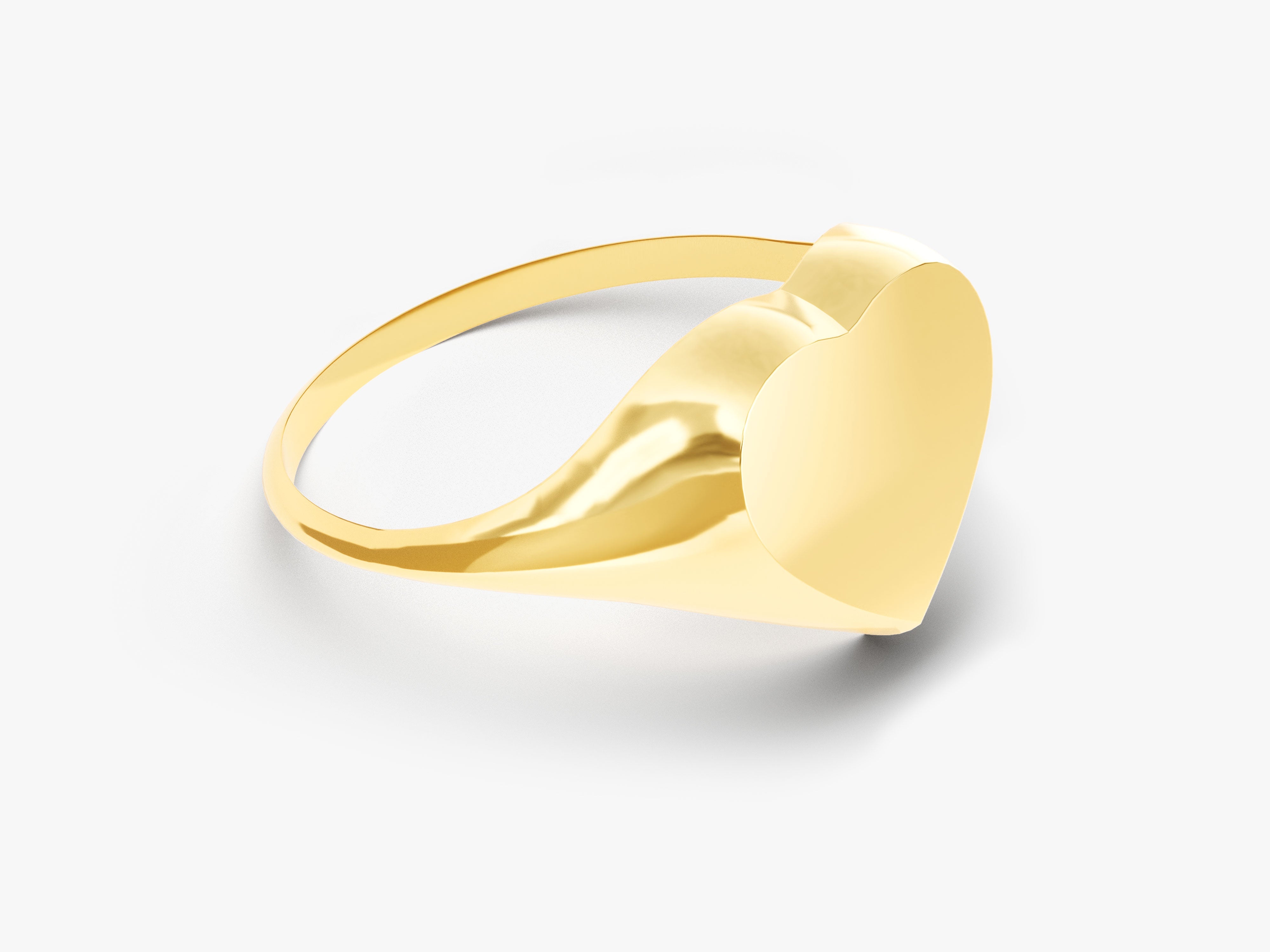Gold heart signet ring for jewelry company