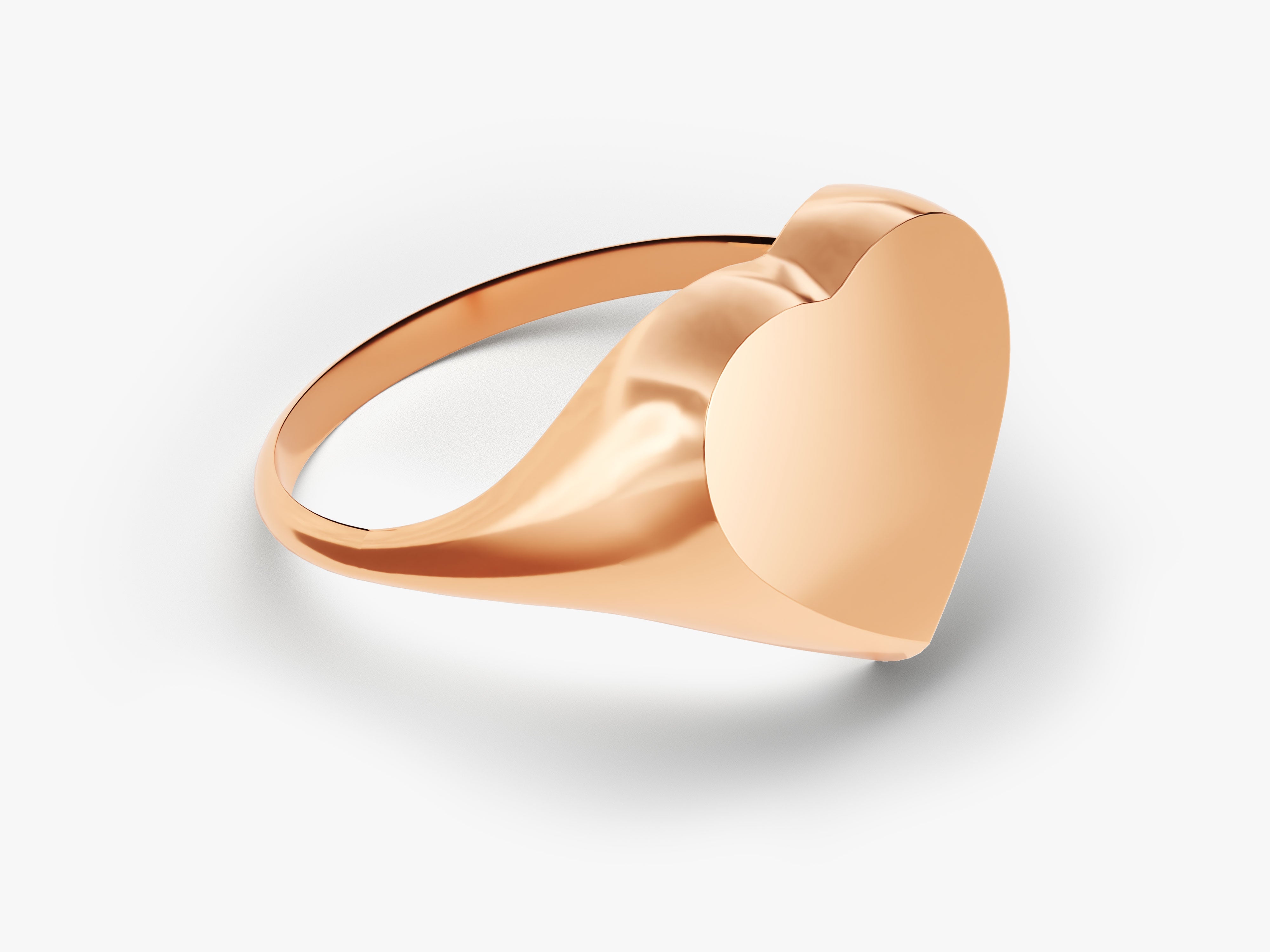 Rose gold heart signet ring for jewelry lovers