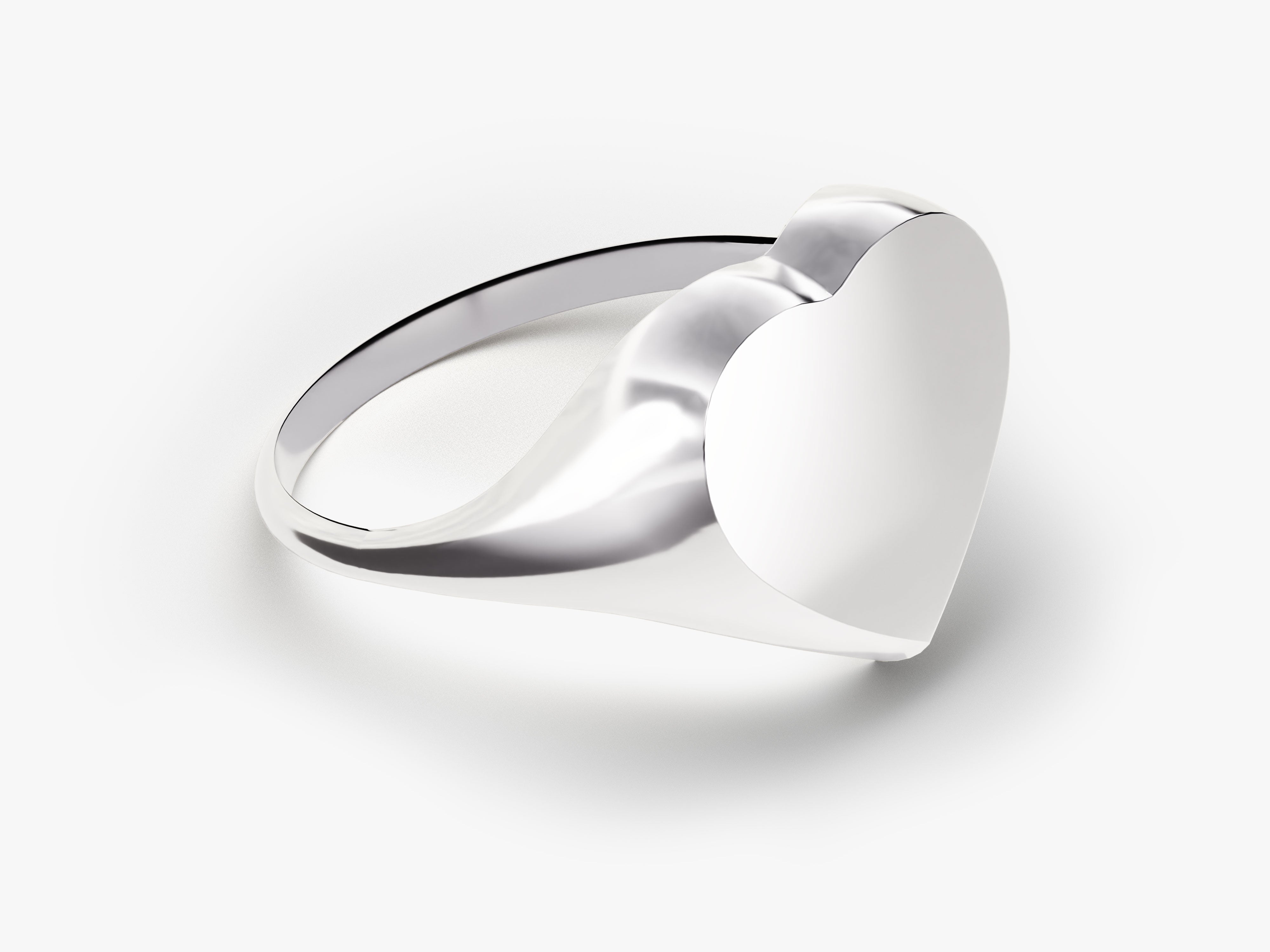 Silver heart signet ring jewelry