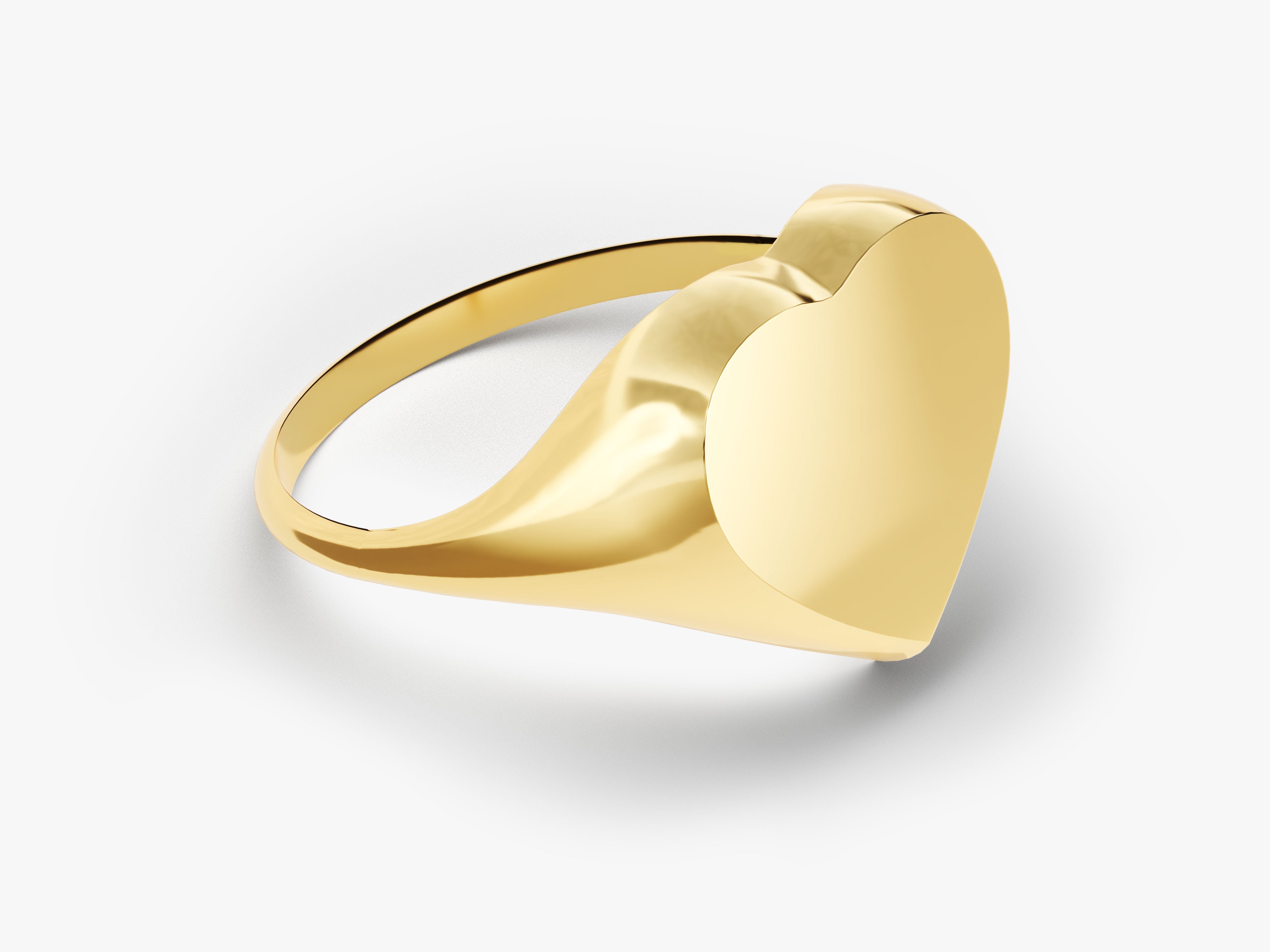 Gold heart signet ring for jewelry company