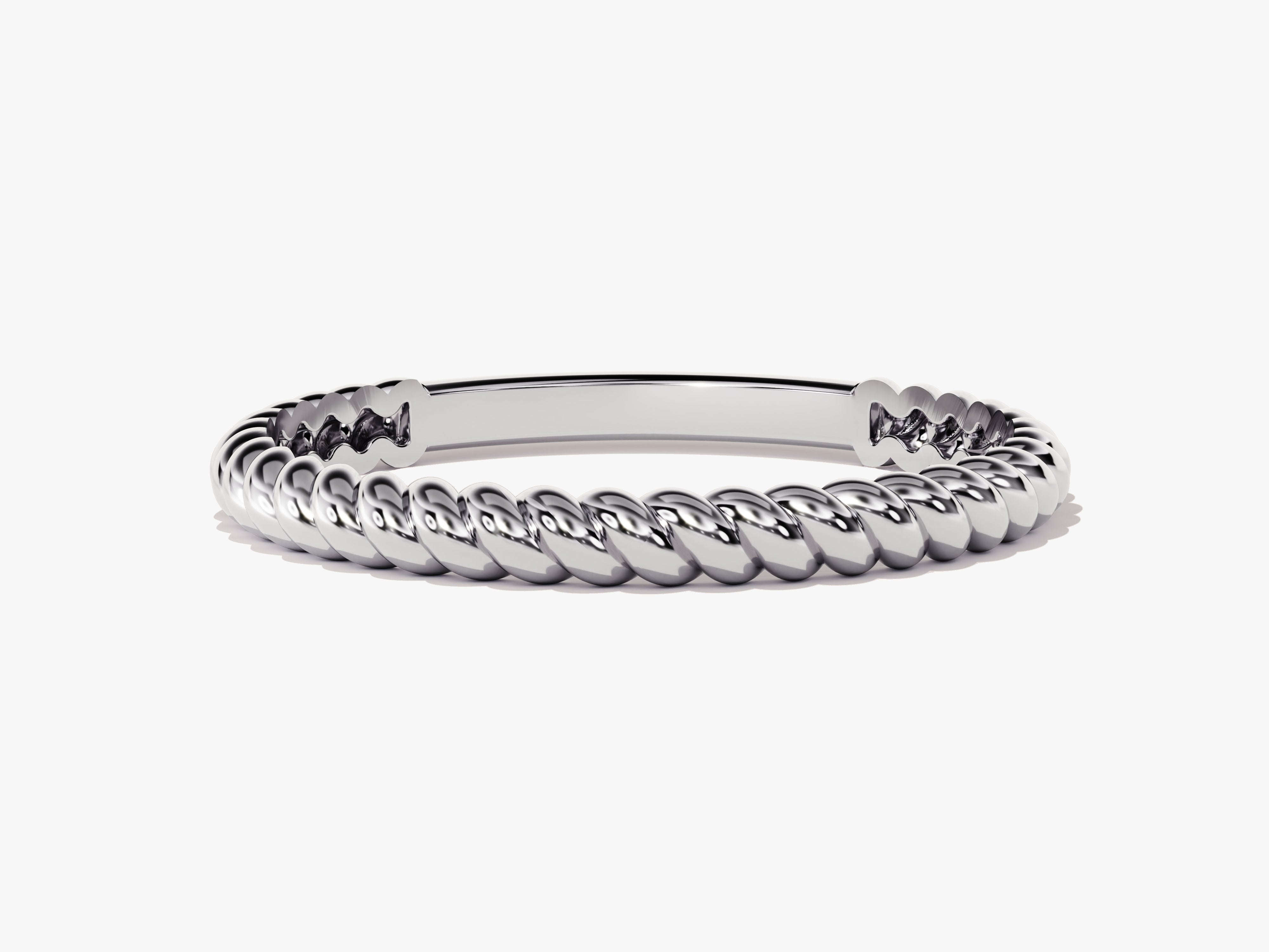 Silver twisted band ring for jewelry collection