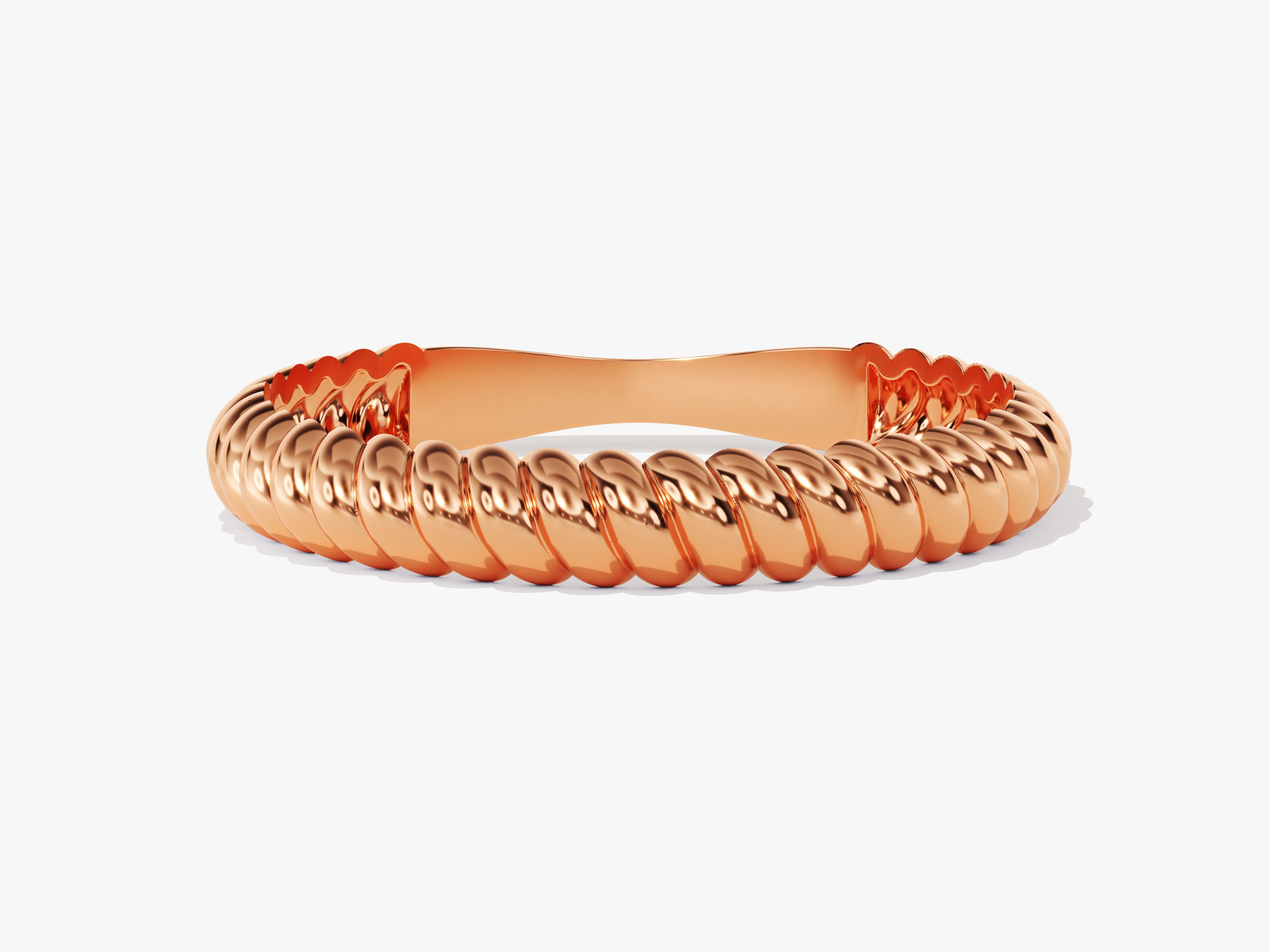 Rose gold twisted band ring jewelry