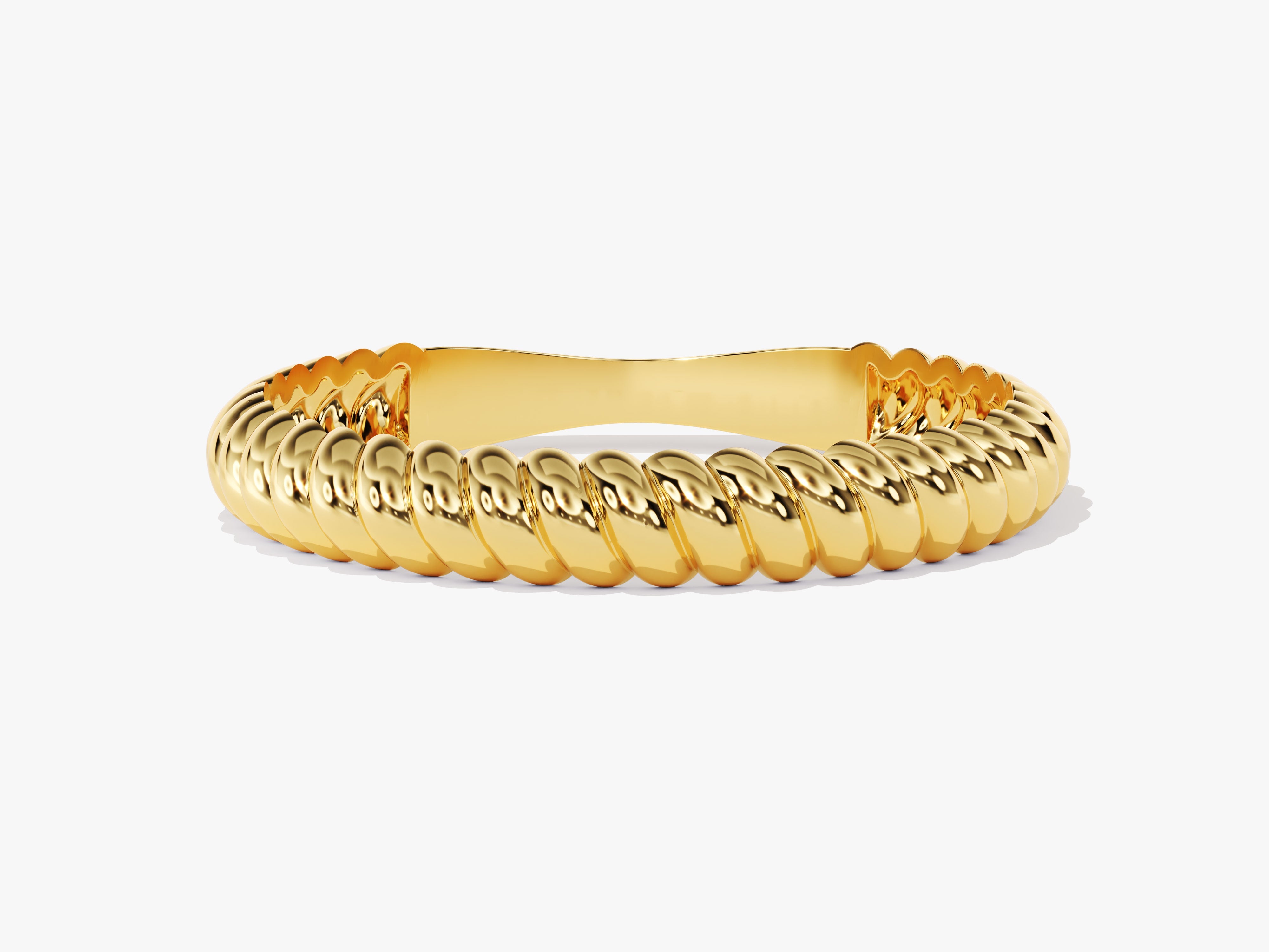 Gold twisted band ring, fine jewelry for women