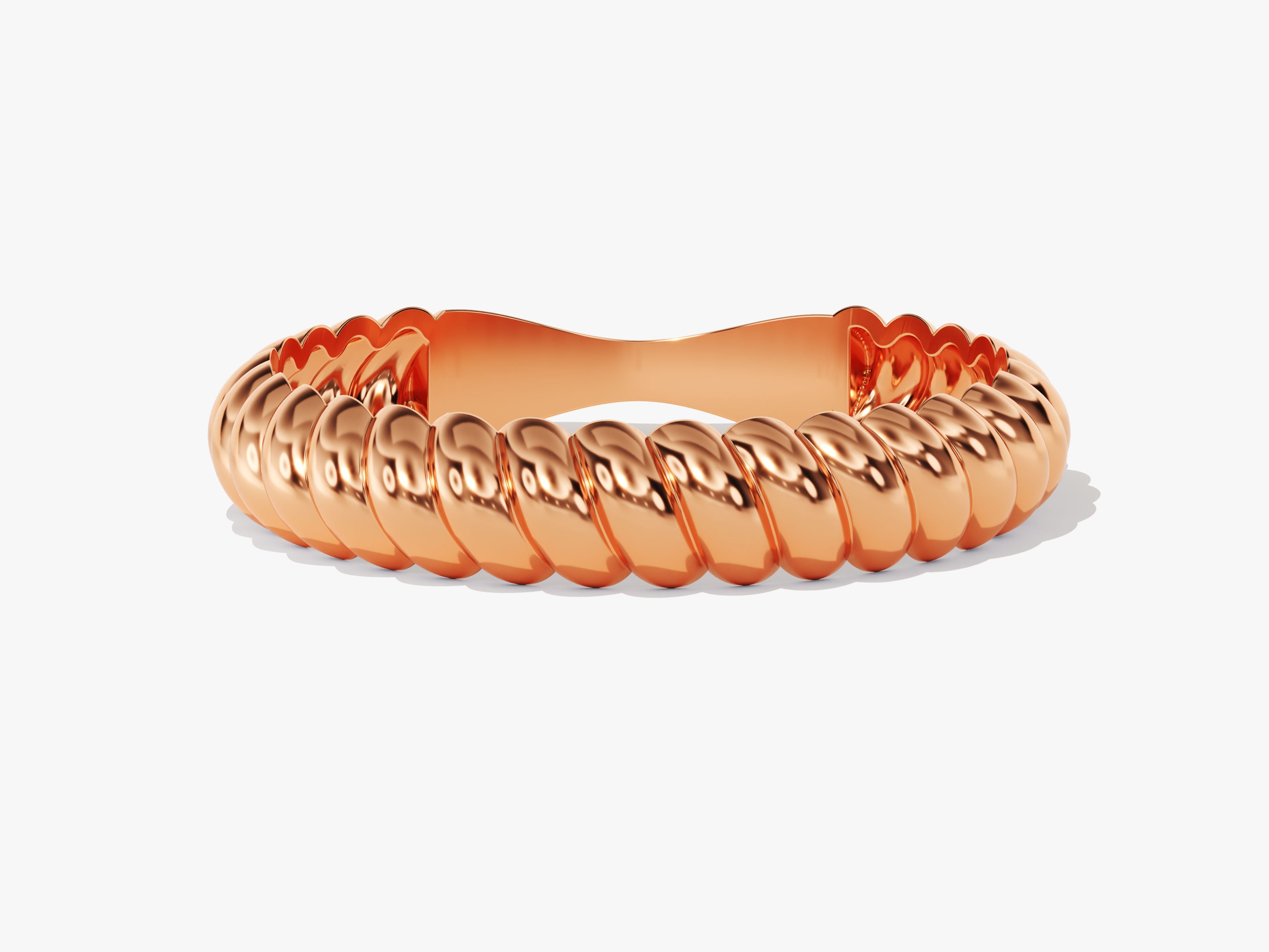 Rose gold twisted band ring jewelry