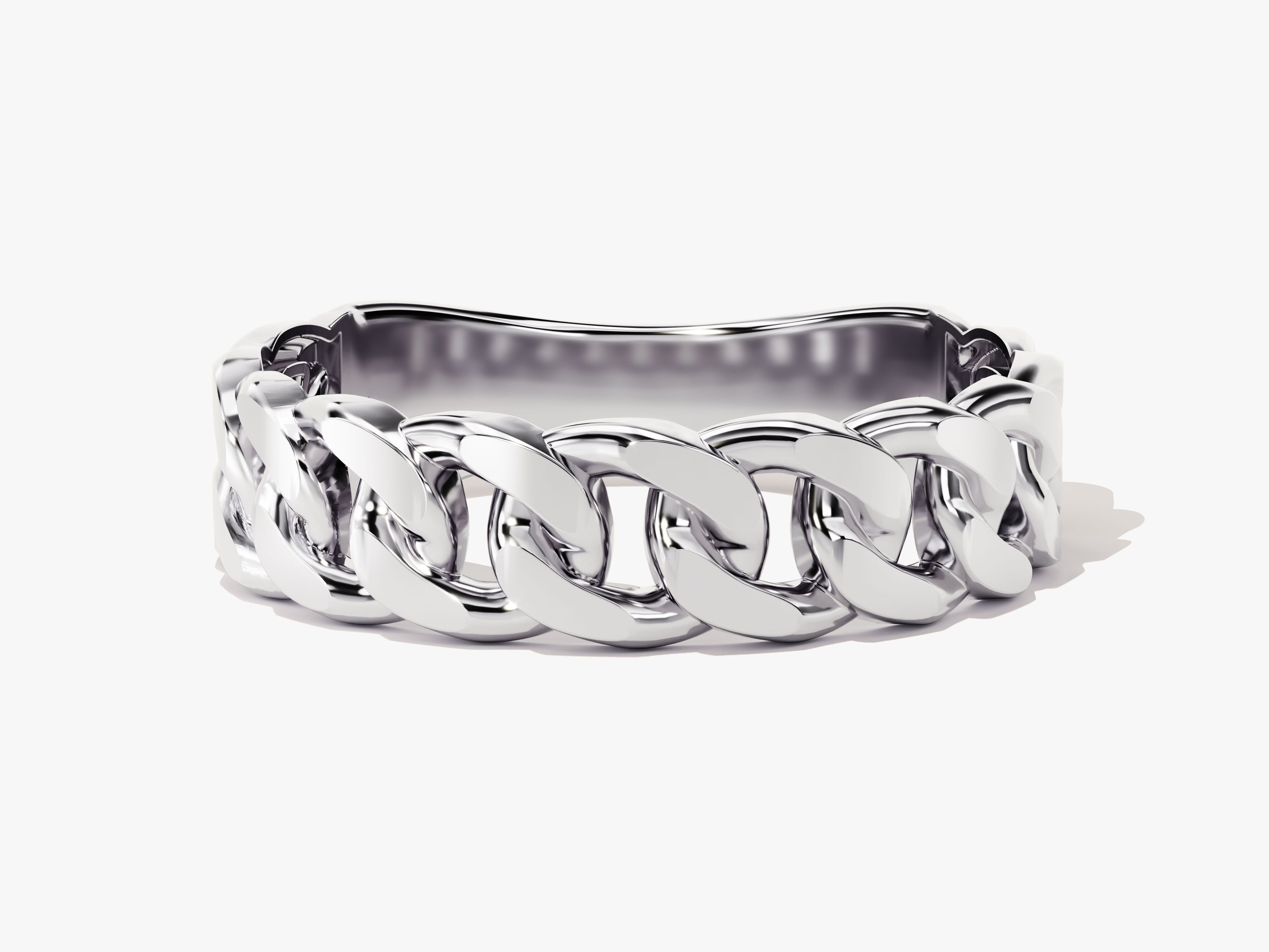 Silver curb chain ring for jewelry firm
