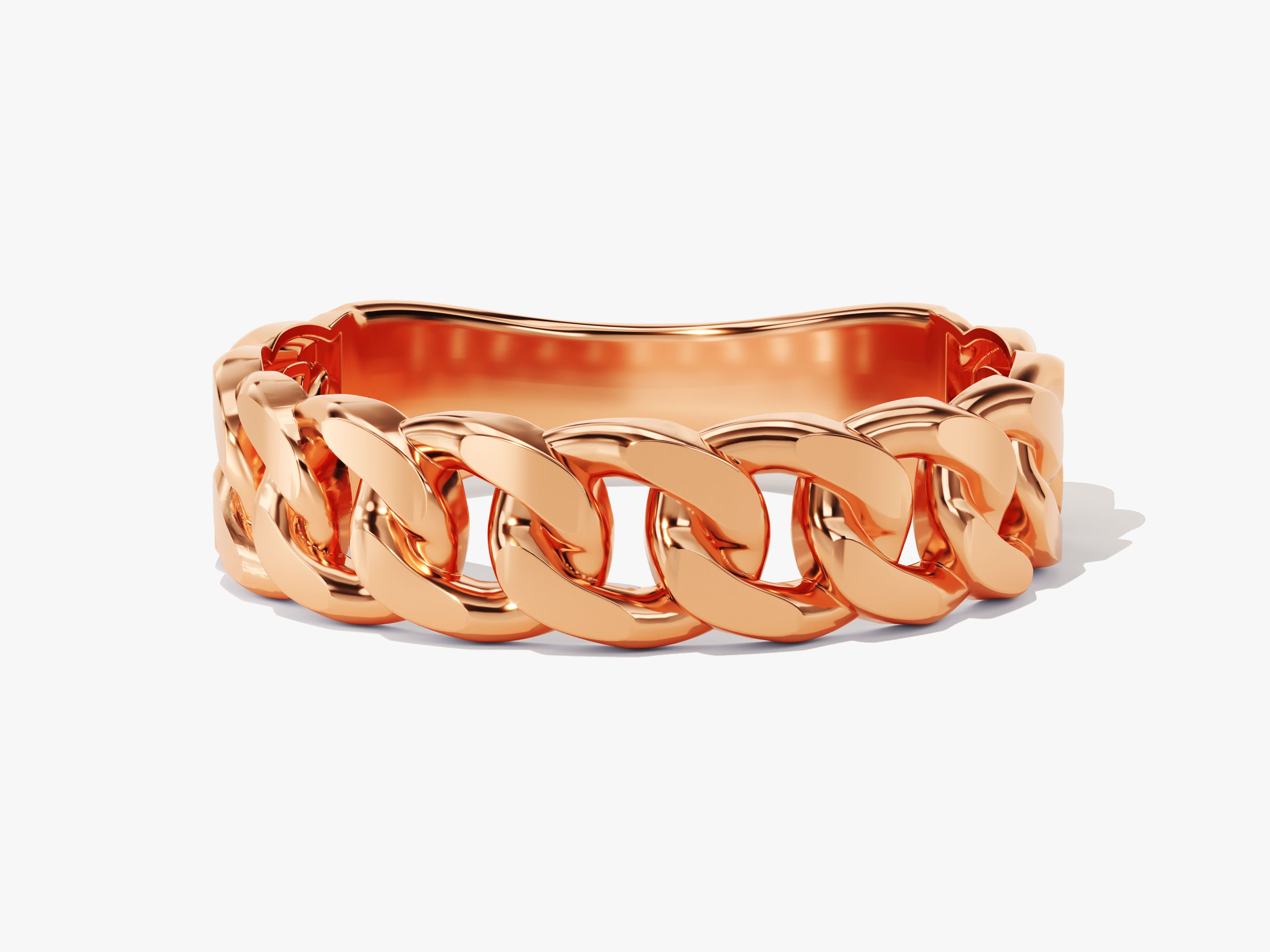 Rose gold curb chain ring for jewelry lovers