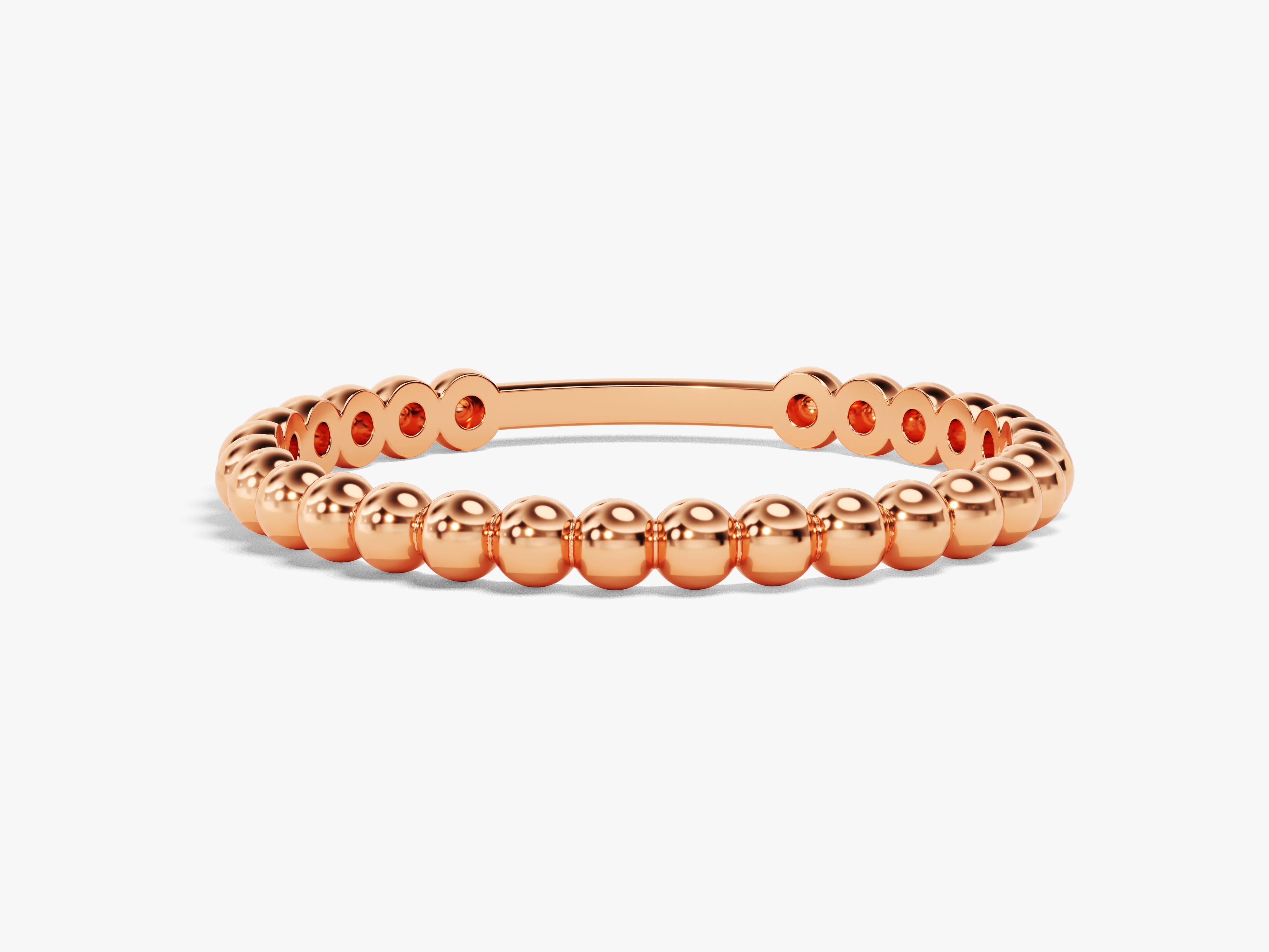 Rose gold beaded stacking ring jewelry