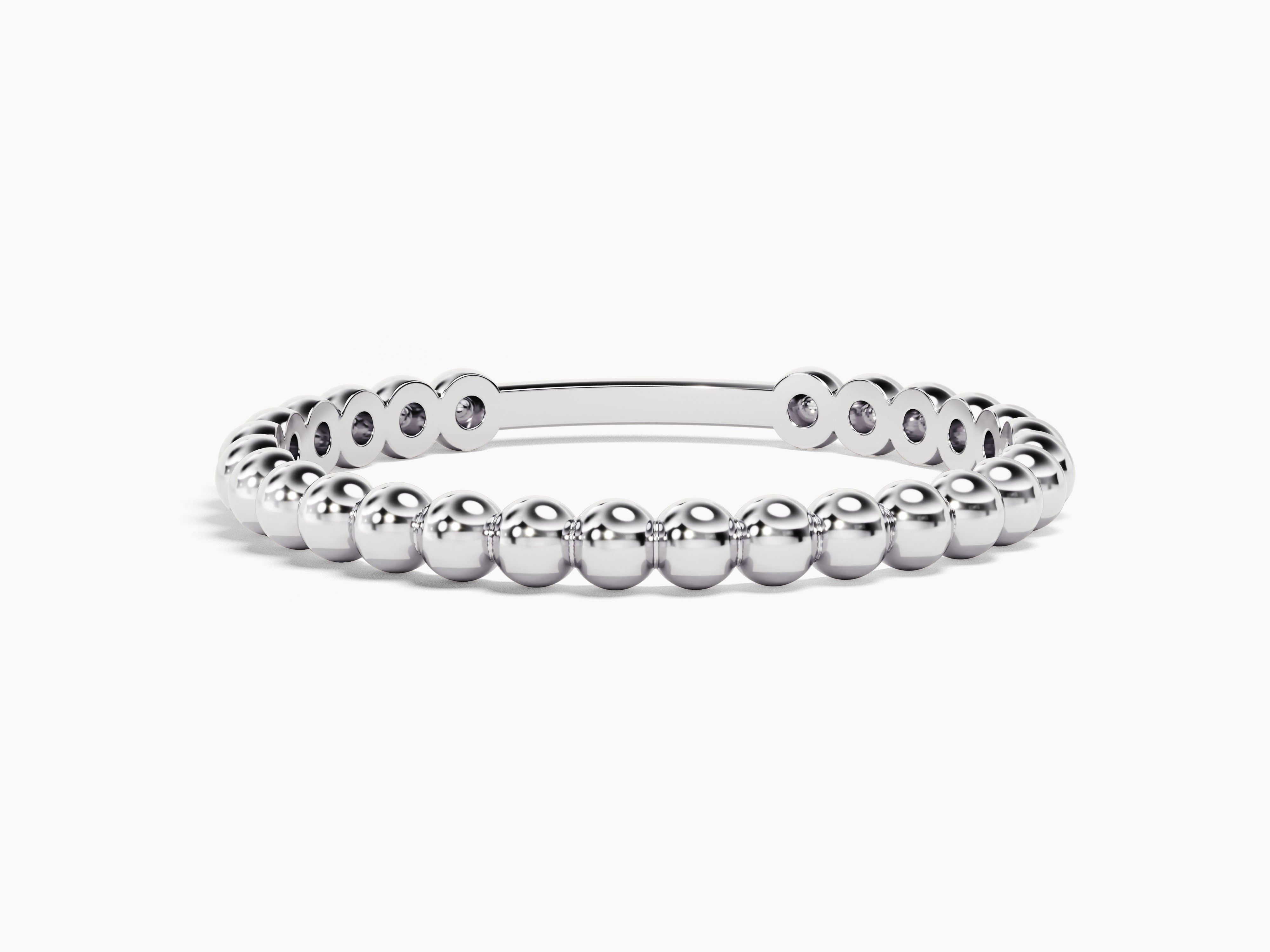 Delicate silver beaded ring, minimalist jewelry, fine jewelry design