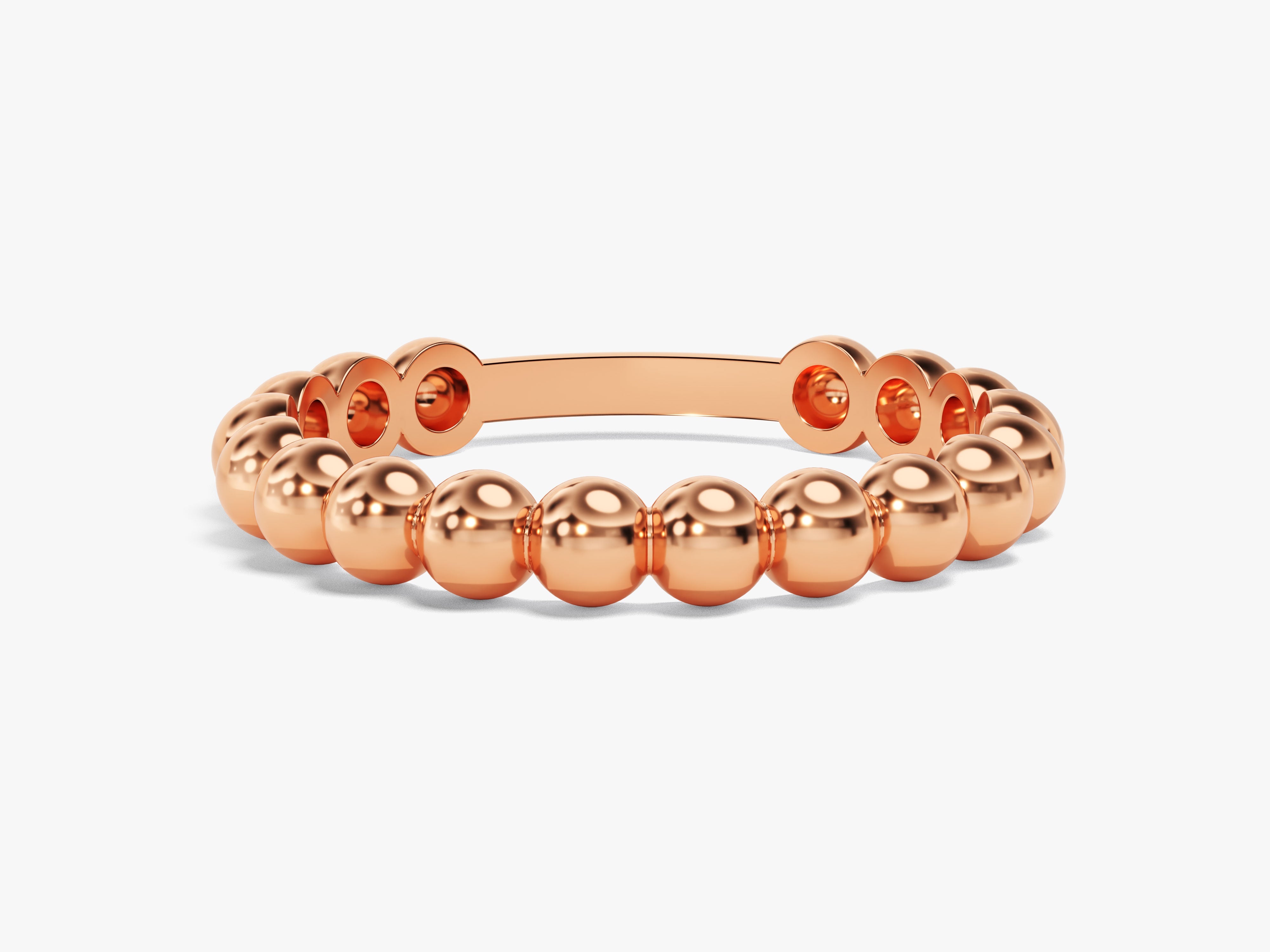 Rose gold beaded ring jewelry for women