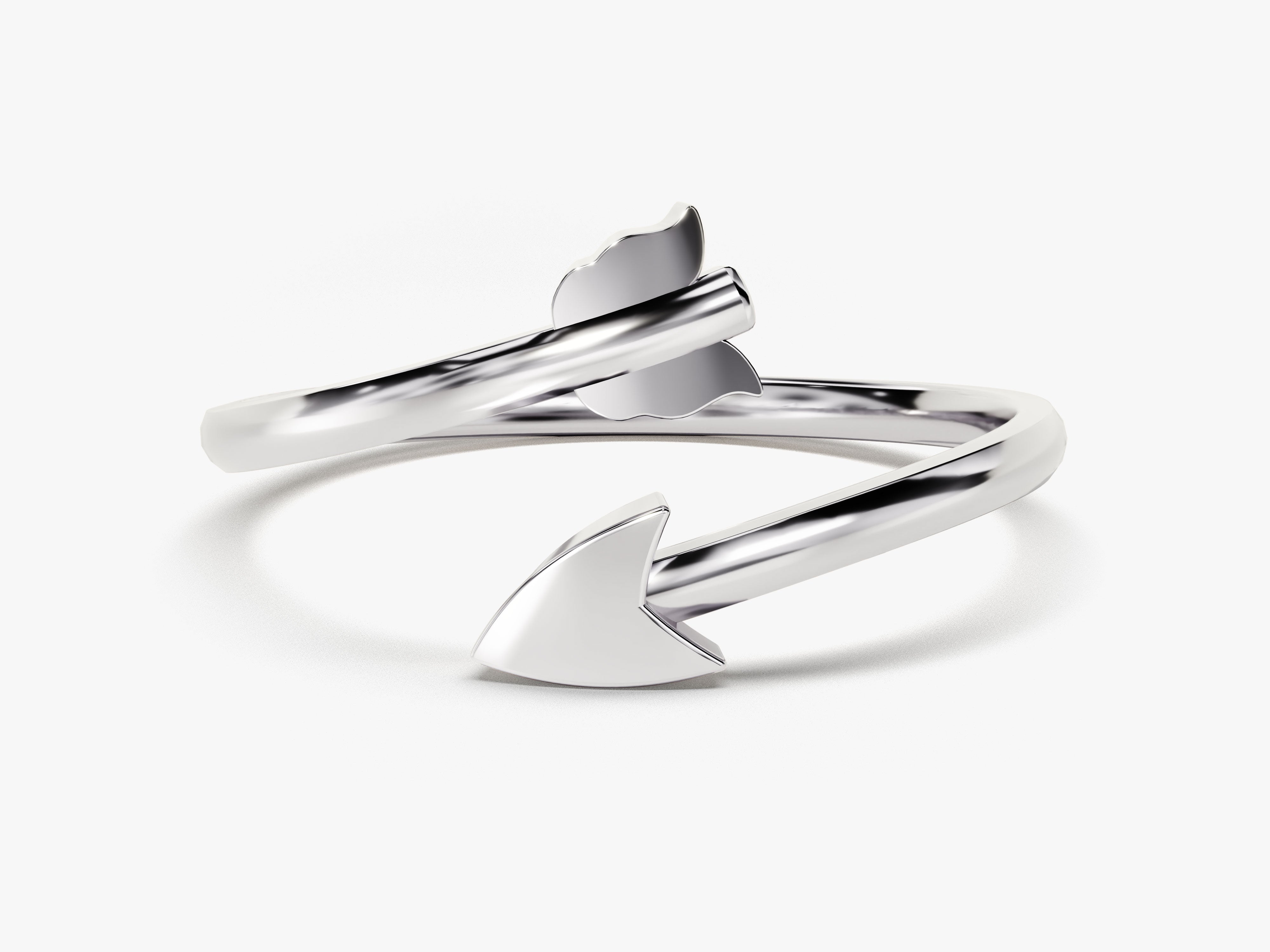 Silver arrow bypass ring for jewelry company