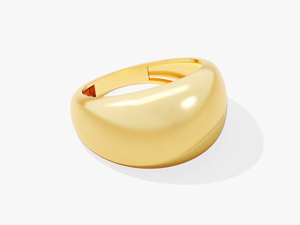 14k Solid Gold Bold Dome Ring