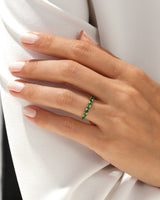 Baguette and Round Cut Birthstone Ring