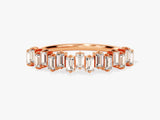 Rose gold baguette diamond eternity ring