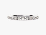 Diamond baguette and round cut eternity band ring