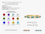 Marquise and Double Round Cut Blue Topaz Ring in 14K Solid Gold