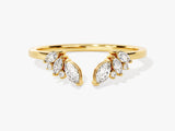 Gold ring with marquise and round diamonds