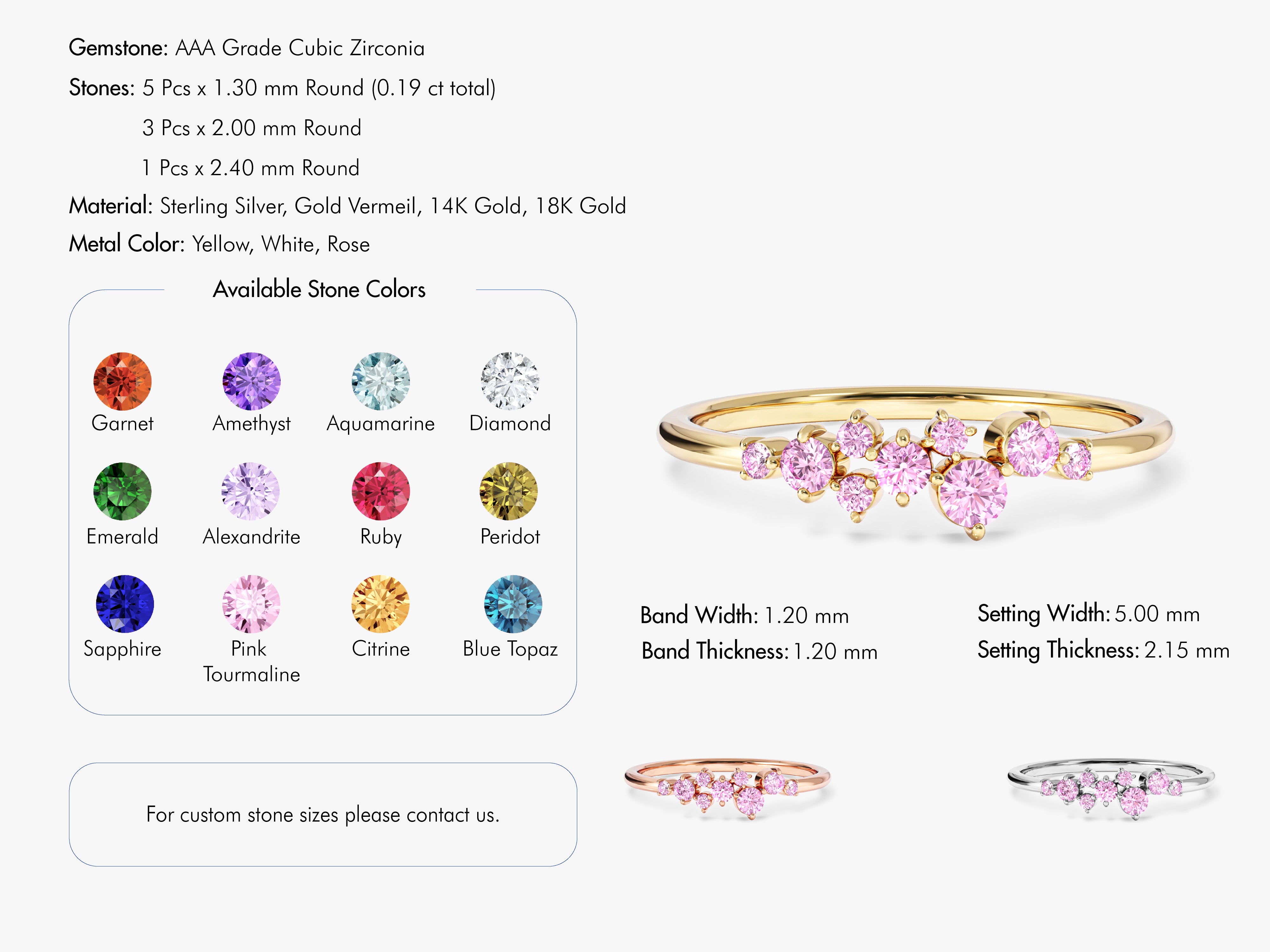 Floating Cluster Birthstone Ring