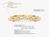 Gold diamond ring with detailed gemstone and metal specifications