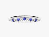 Curved Cluster Sapphire Ring in 14K Solid Gold