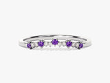 Curved Cluster Amethyst Ring in 14K Solid Gold