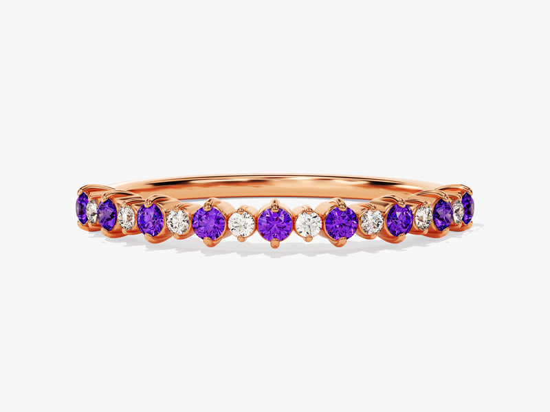 Floating Amethyst Ring in 14K Solid Gold