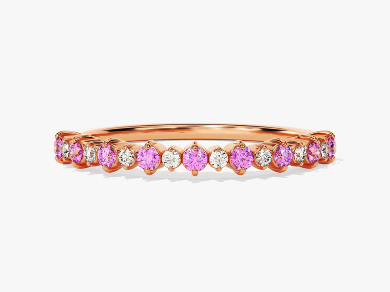 Floating Pink Tourmaline Ring in 14K Solid Gold