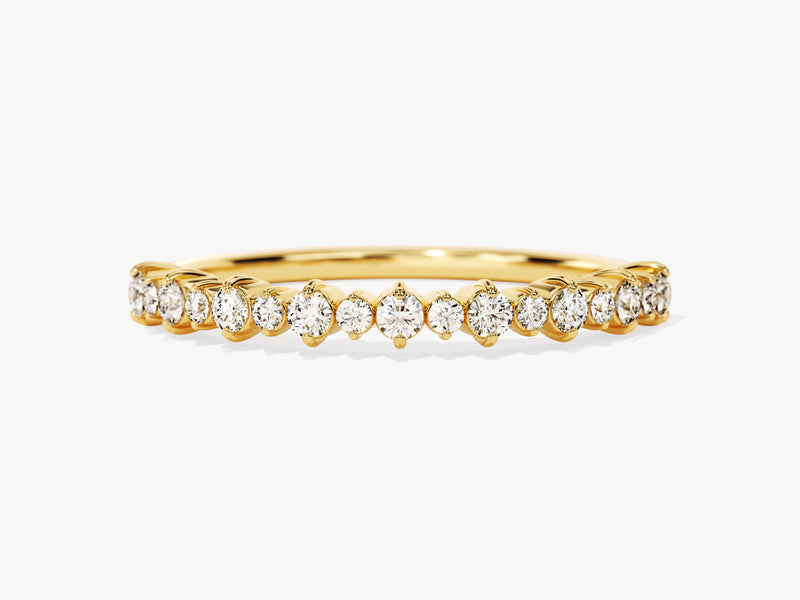 Gold diamond band ring, fine jewelry, elegant wedding band