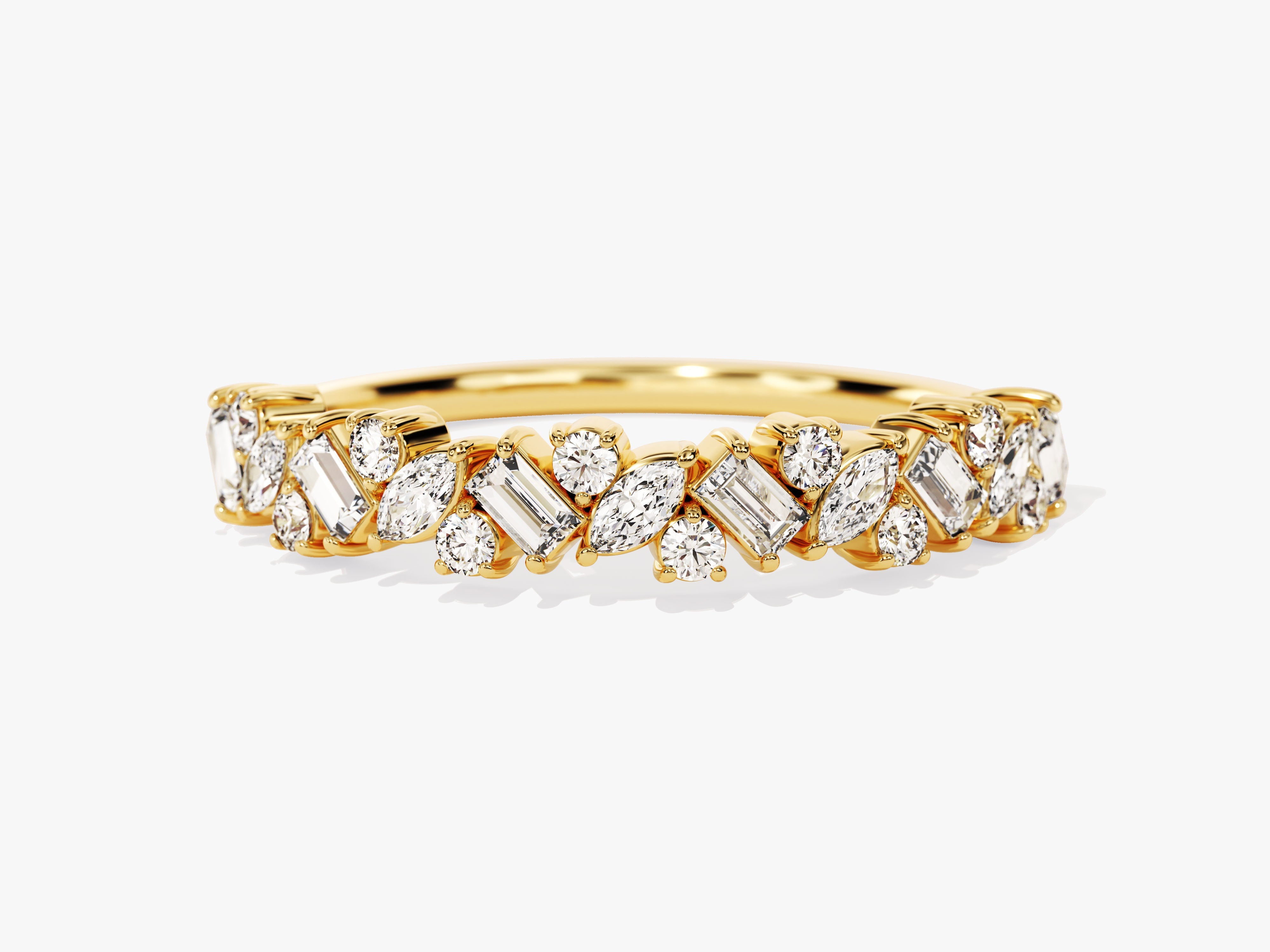 Gold ring with mixed cut diamonds, jewelry, luxury, elegant, sparkling
