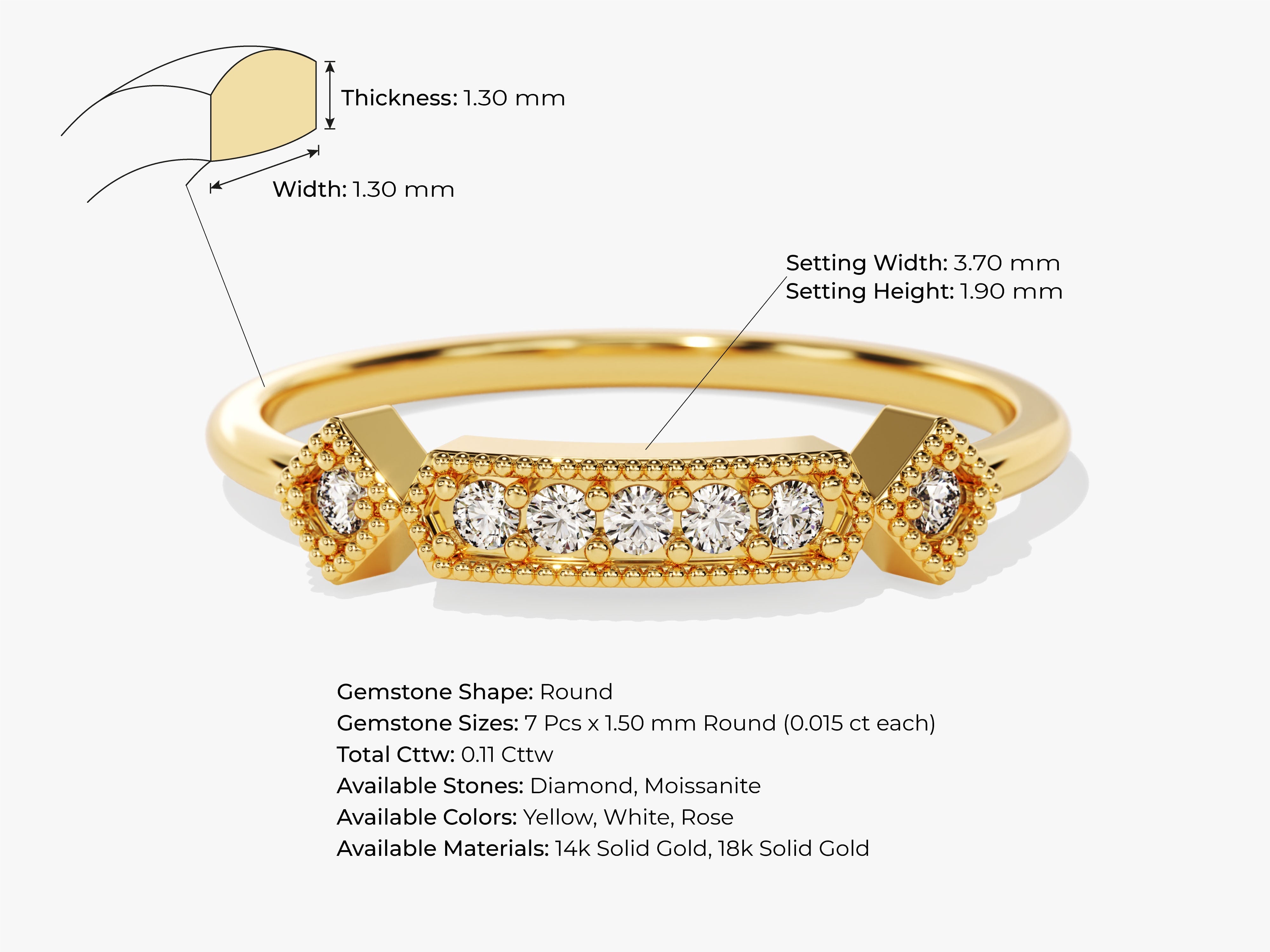 Gold ring with diamonds, 14k solid gold, jewelry