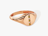 Signet Peridot Ring in 14K Solid Gold