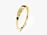 14k Solid Gold Thin Band Signet Ring