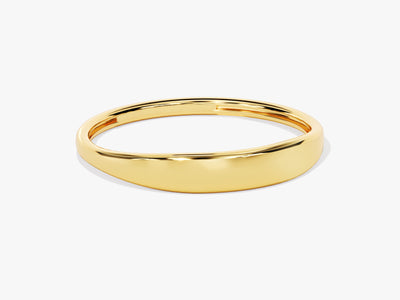 14k Solid Gold Thin Band Signet Ring