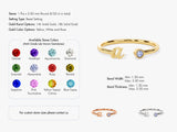 Initial Open Diamond Birthstone Ring in 14K Solid Gold