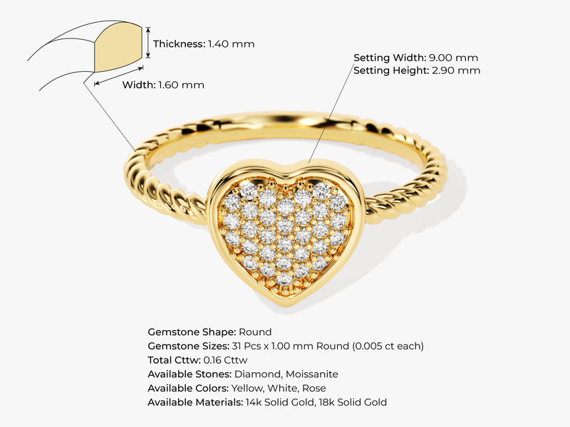 Twisted Heart Diamond Ring