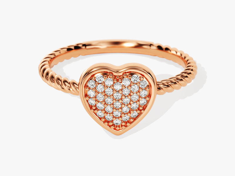 Twisted Heart Diamond Ring