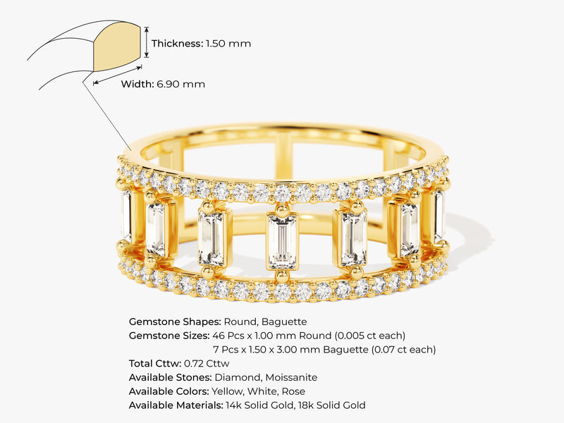 14k Gold Double Row Diamond Ring