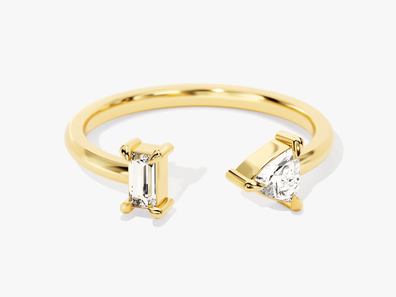 Baguette and Trillion Diamond Open Ring