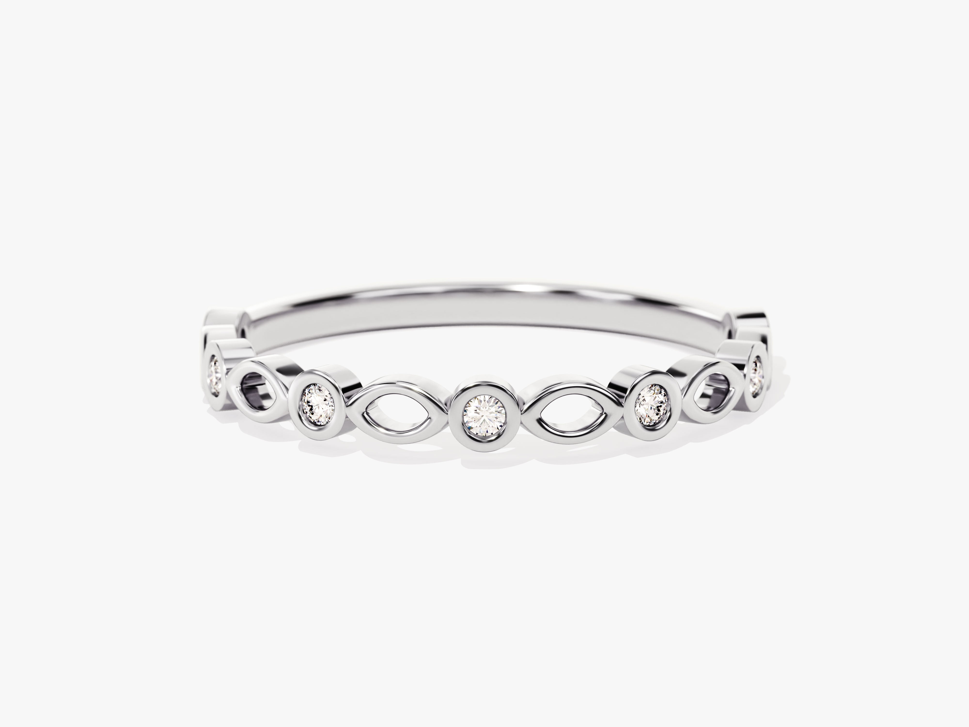 Diamond eternity ring with marquise and round settings
