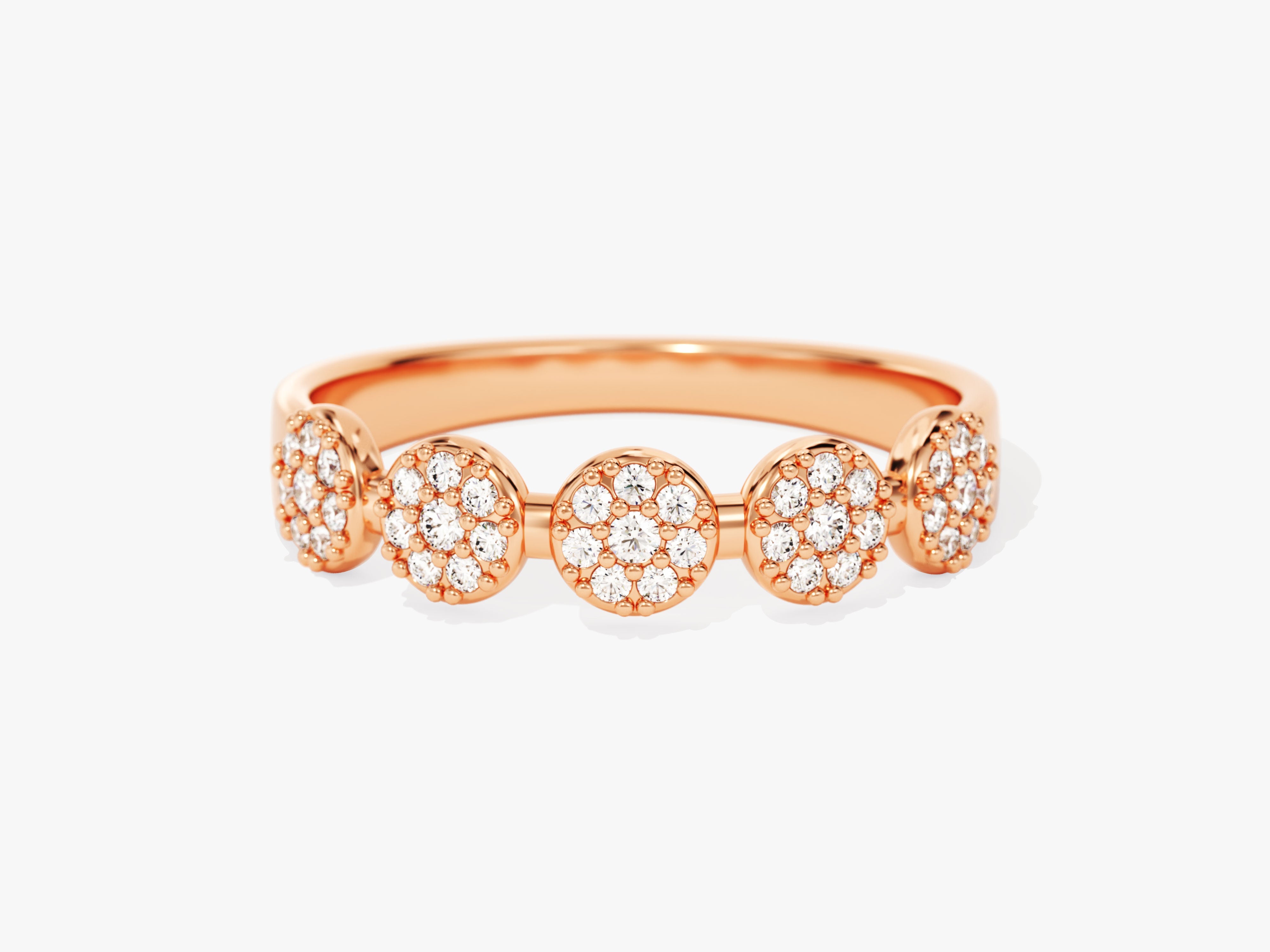 Rose gold diamond cluster ring, fine jewelry, elegant design