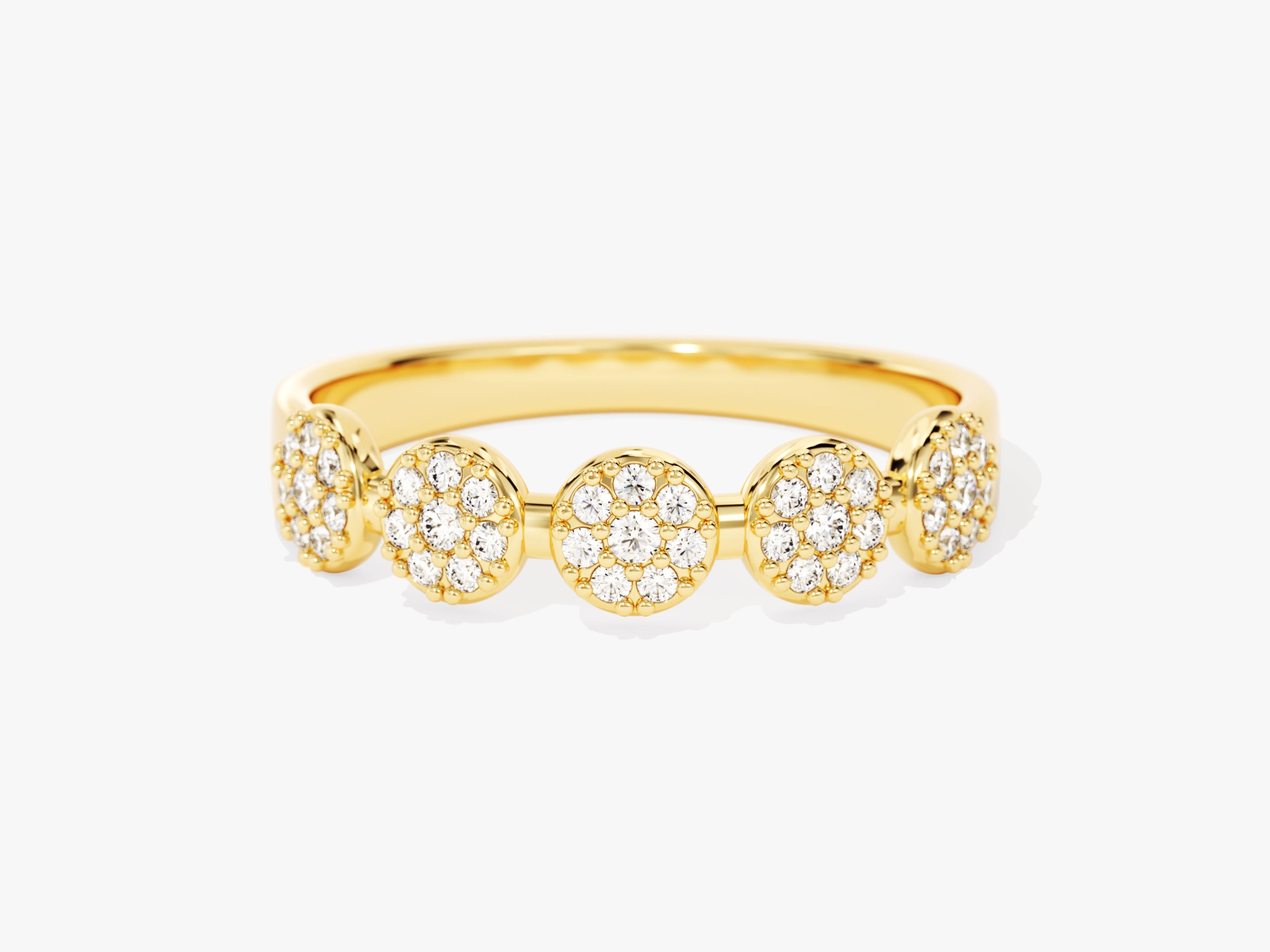 Gold diamond cluster ring for jewelry company