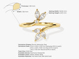 14k Gold Floral Open Diamond Ring