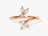 14k Gold Floral Open Diamond Ring