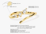 14k Gold Trio Open Diamond Ring