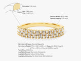 14k Gold Baguette and Round Cluster Diamond Ring