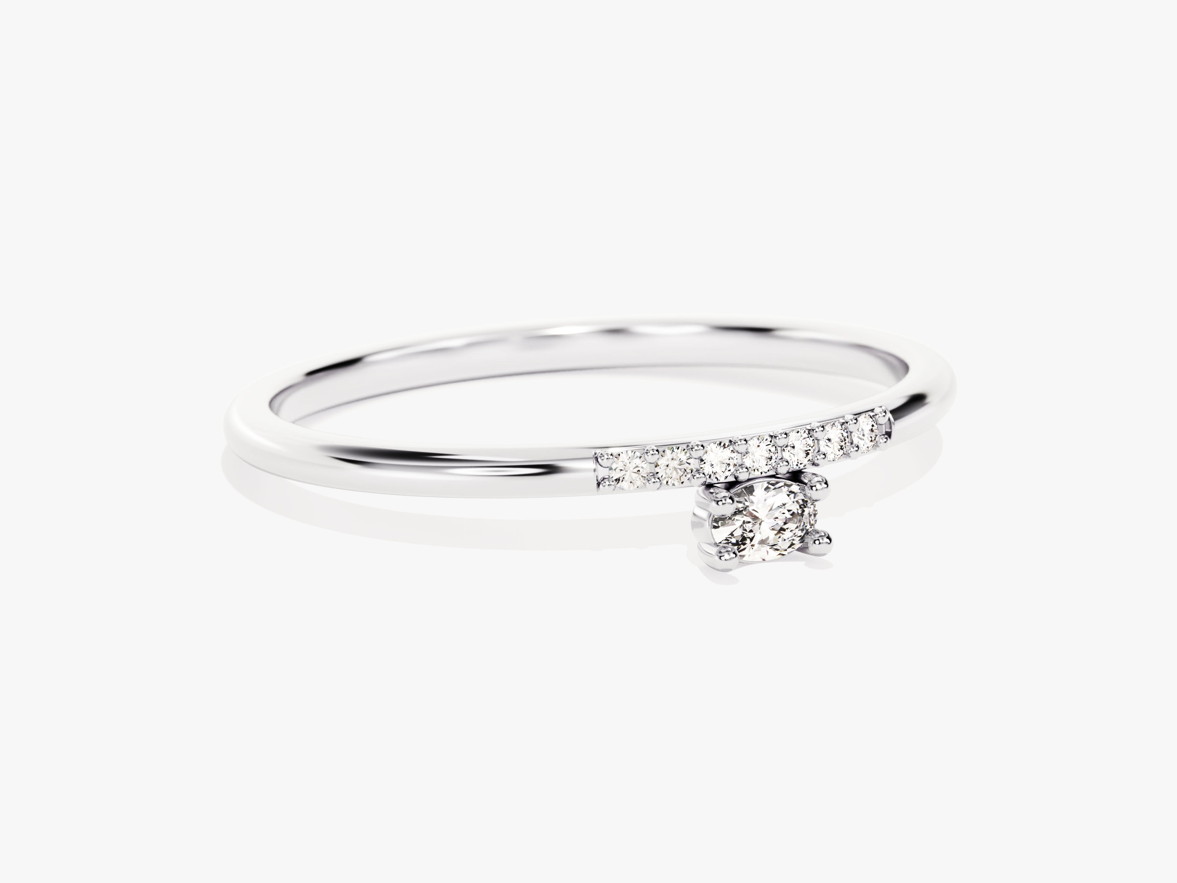 Diamond engagement ring with pave band from jewelry firm