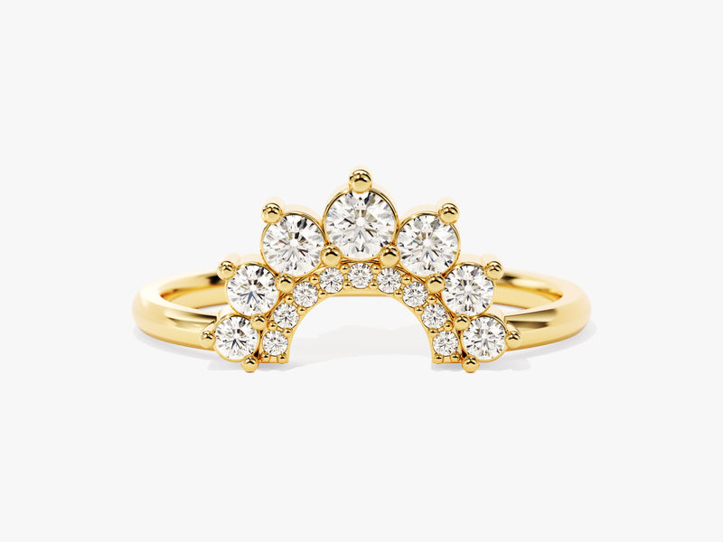 14k Gold Crown Diamond Ring