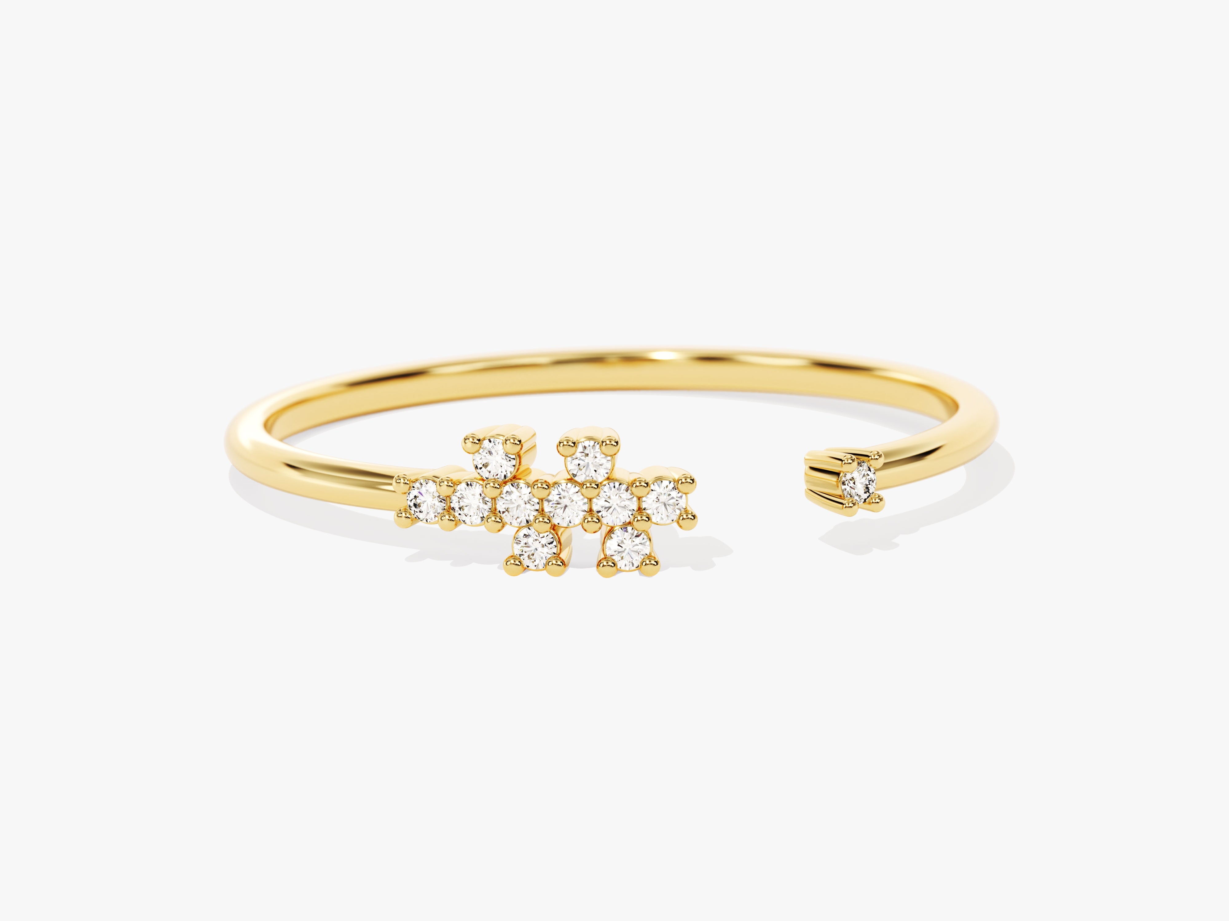 Gold diamond cross ring for jewelry company