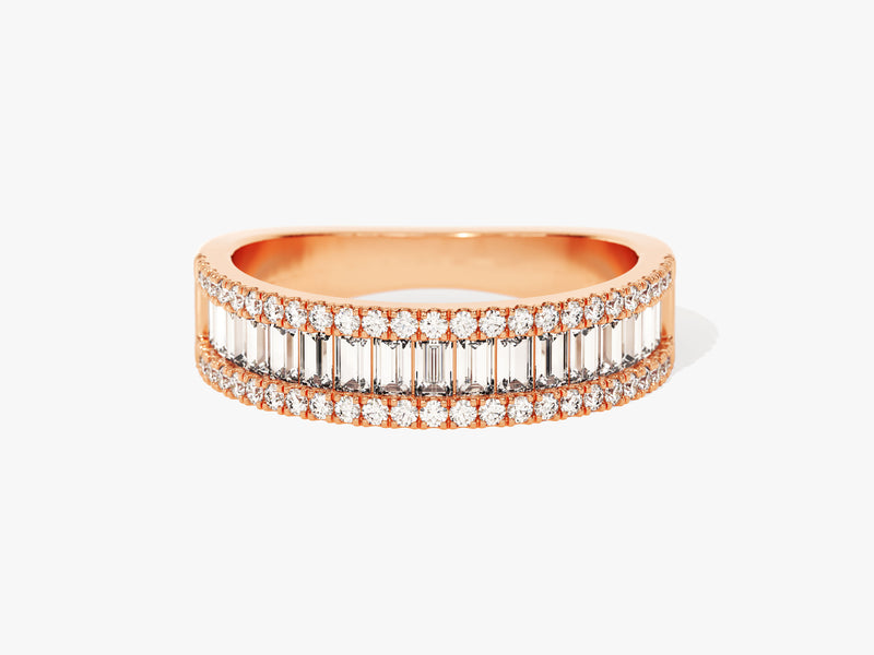 Half Eternity Baguette and Round Diamond Ring