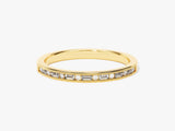 Channel Set Baguette and Round Ring